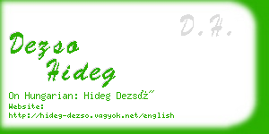 dezso hideg business card